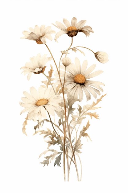 There are many white flowers that are on a white background generative ai