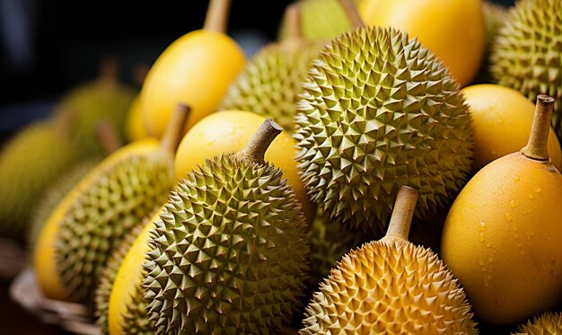 there are many yellow fruits that are sitting on a table generative ai