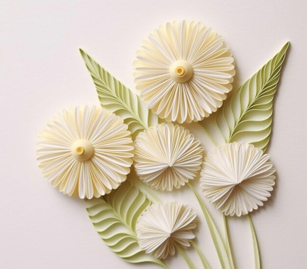 There are paper flowers made to look like they are made of paper generative ai