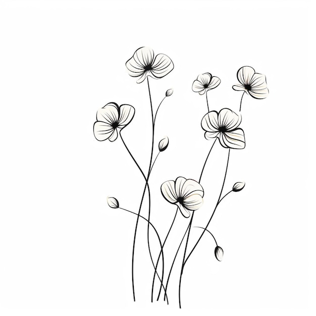 there are some flowers that are on a white background generative ai