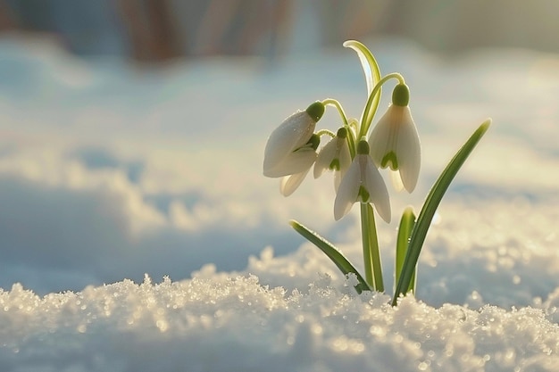 写真 雪の中には 雪の花びらがある