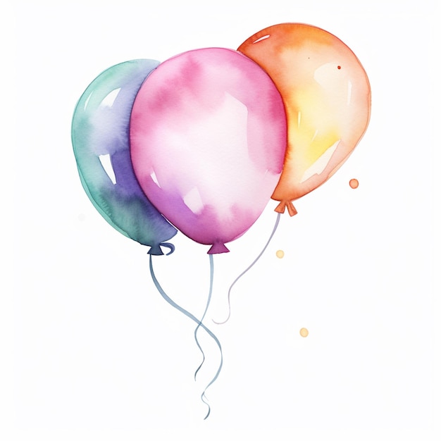 there are three balloons that are painted in different colors generative ai