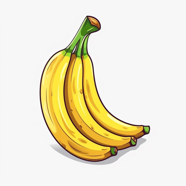 Photo there are three bananas that are sitting on a table generative ai