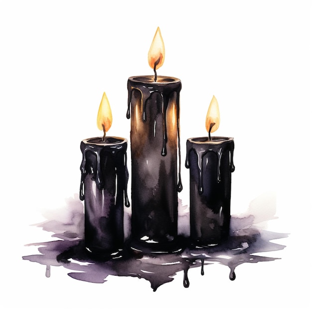 there are three candles that are sitting next to each other generative ai