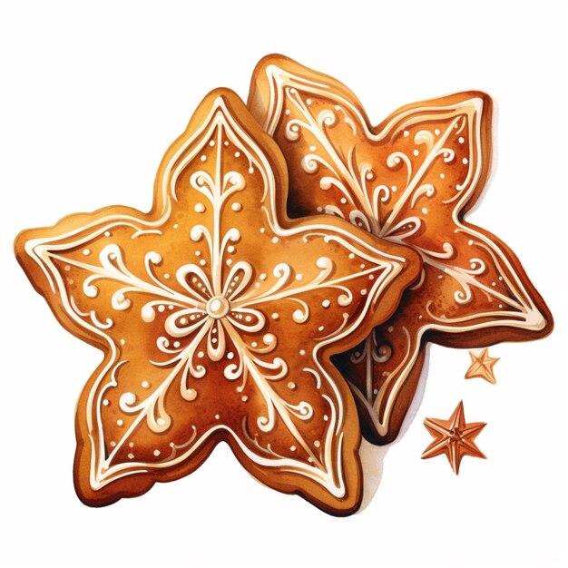 there are three cookies that are decorated like stars on a white surface generative ai