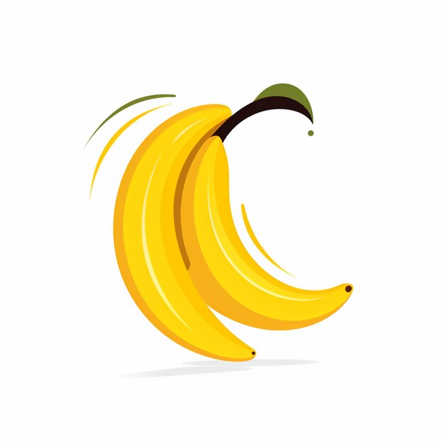 Photo there are two bananas that are yellow and green together generative ai