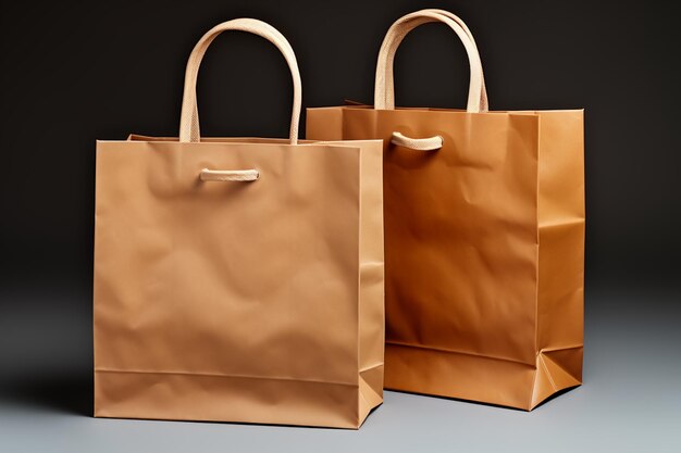 there are two brown paper bags sitting next to each other generativ ai