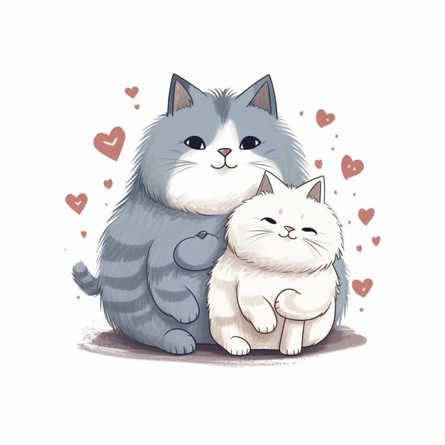 there are two cats that are hugging each other generative ai