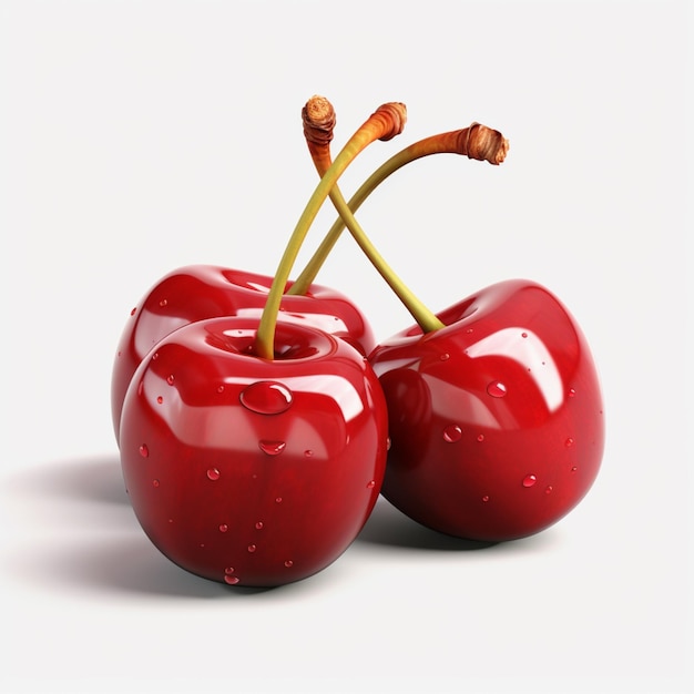 there are two cherries that are sitting on a table generative ai