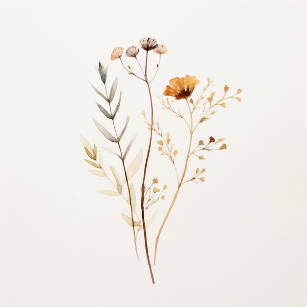 there are two flowers that are painted on a white paper generative ai