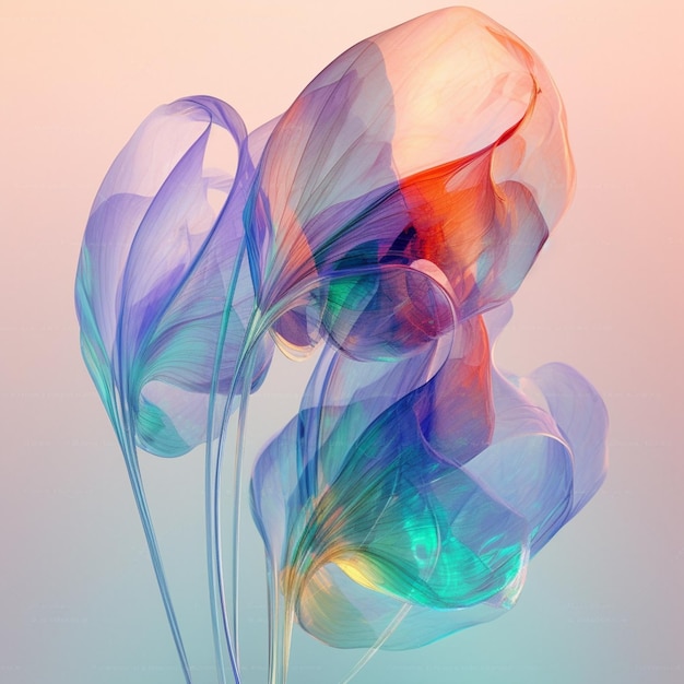 There are two flowers that are in a vase with a blue background generative ai