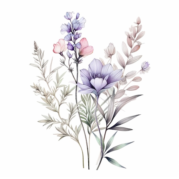 there are two flowers that are on a white background generative ai