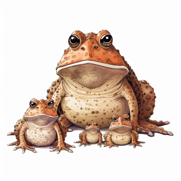 There are two frogs that are sitting next to each other generative ai