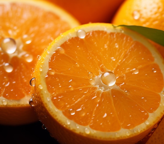 There are two oranges with water droplets on them generative ai