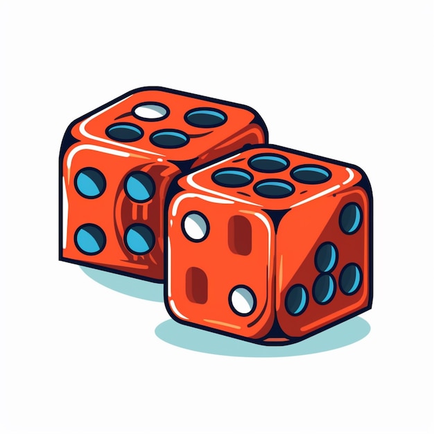 There are two red dice sitting next to each other on a white surface generative ai