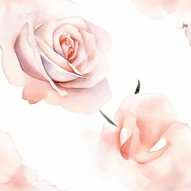 Foto ci sono due rose che sono su uno sfondo bianco ai generativo