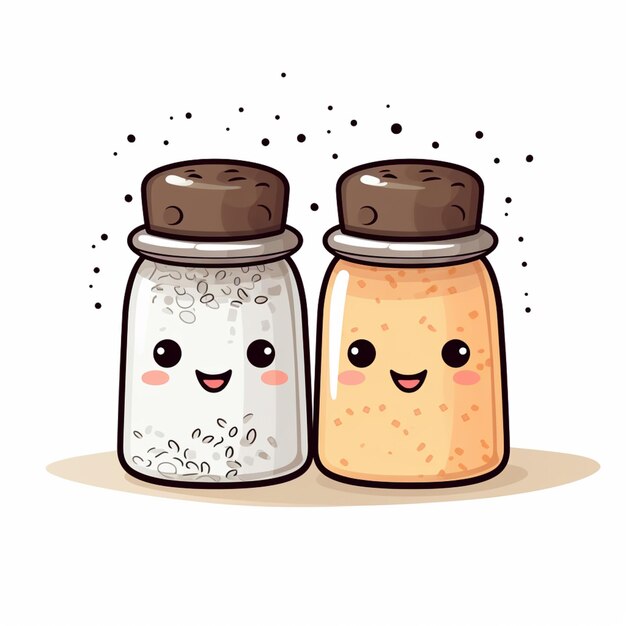 there are two salt shakers with faces on them generative ai