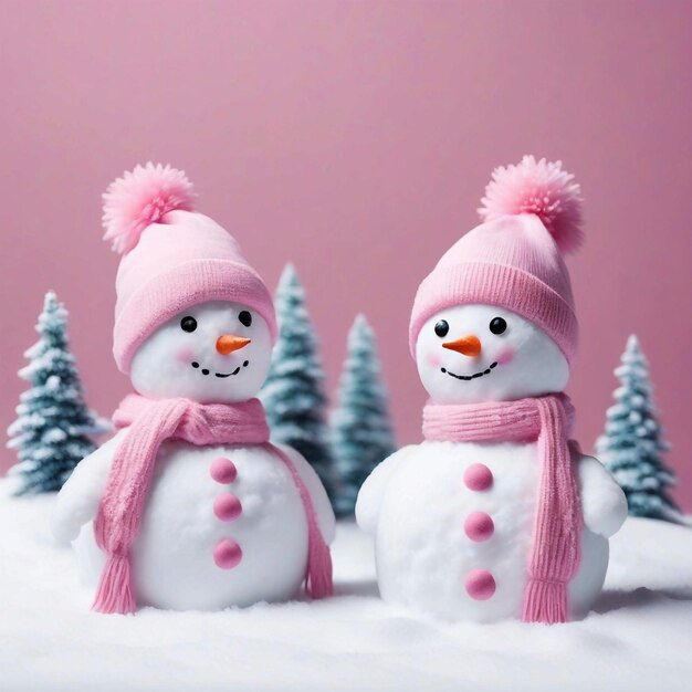 Photo there are two snowmen