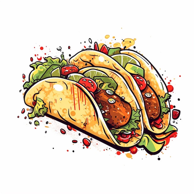there are two tacos with different toppings on them generative ai