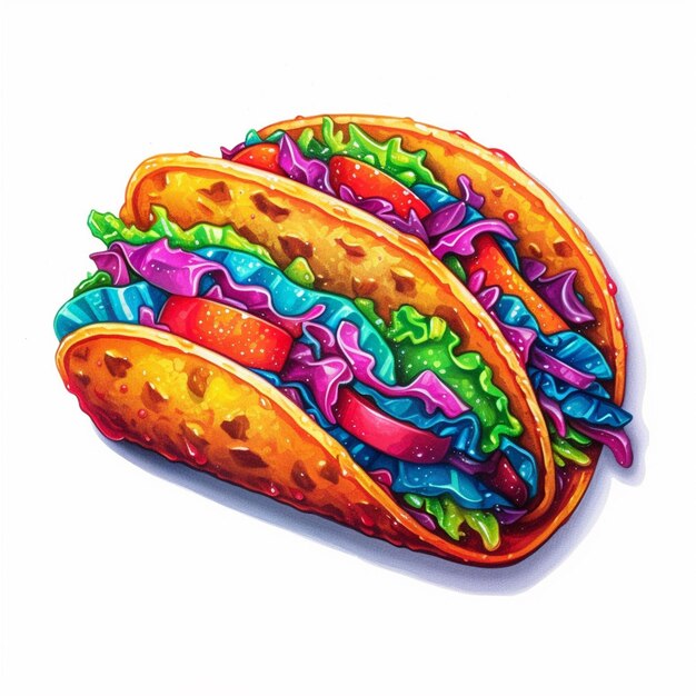 there are two tacos with different toppings on them generative ai