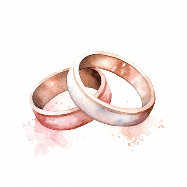 There are two wedding rings that are sitting on a table generative ai