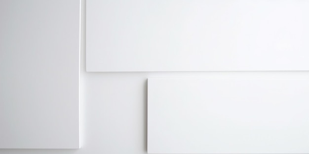 Foto ci sono due carte bianche bianche su una superficie bianca generativa ai