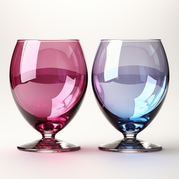 Photo there are two wine glasses sitting side by side on a table generative ai