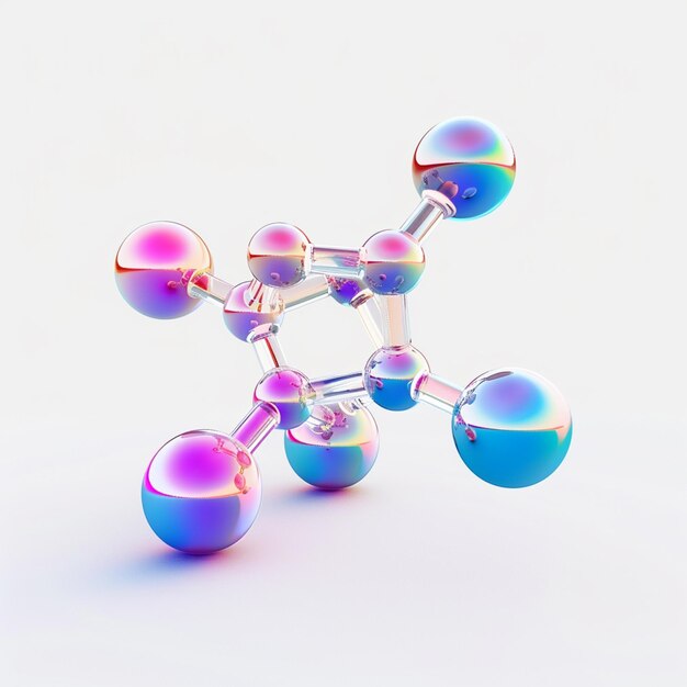 there is a 3d image of a molecule with many spheres generative ai