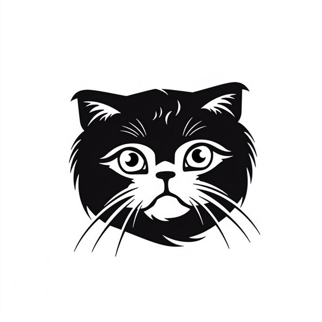 写真 白い背景の黒い猫と黒と白のイメージ生成器