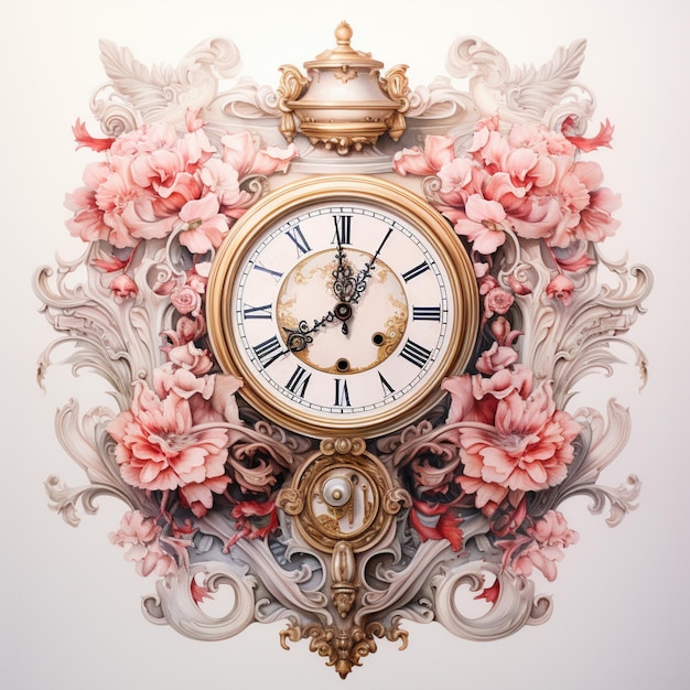 写真 花のデザインの時計