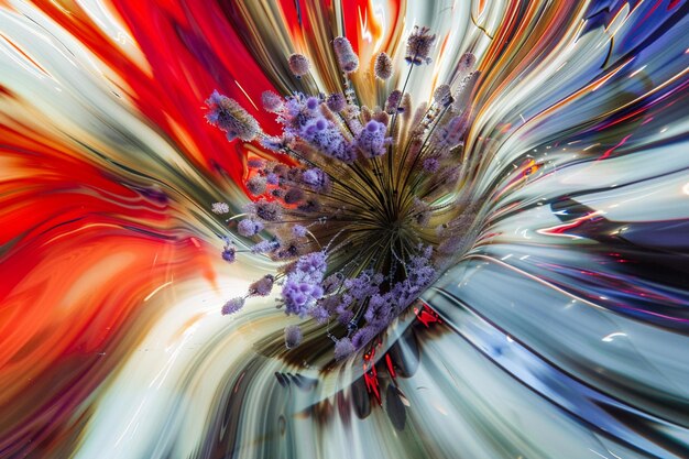 写真 色とりどりの花が花瓶の中に