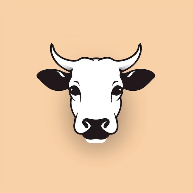 Фото Есть голова коровы с черным носом и белым носом генеративный ай
