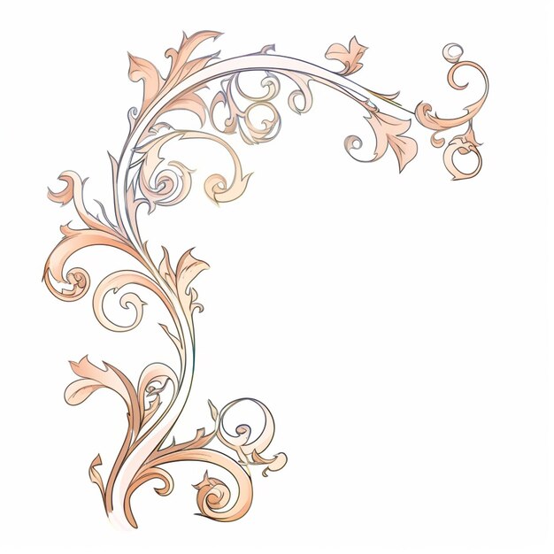 Фото Есть рисунок декоративного угла с цветочным генеративным аи