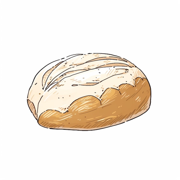 Фото Есть рисунок хлеба на белом фоне генеративный аи
