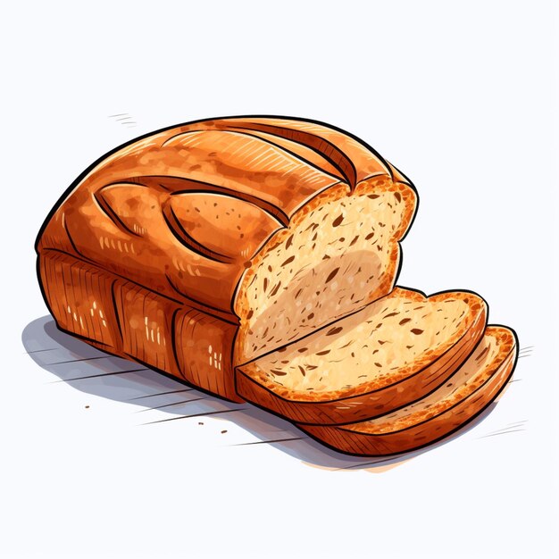 Фото Есть хлеб с кусочком, вырезанным из него.