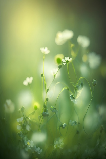 写真 草の中にある花束の画像がある生成ai