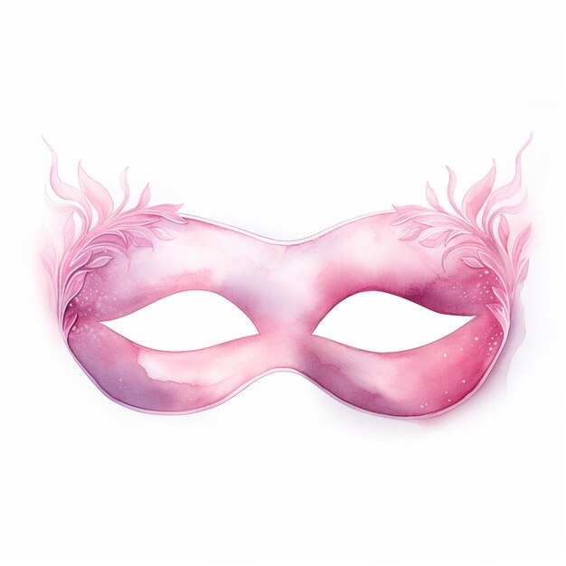 Фото Там розовая маска с розовыми цветами на ней генеративный ай