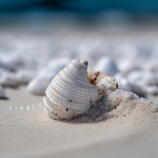 写真 海の近くの砂の上に 貝がある