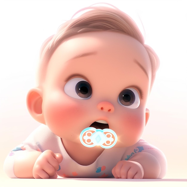 there is a baby with a pacifier in its mouth generative ai
