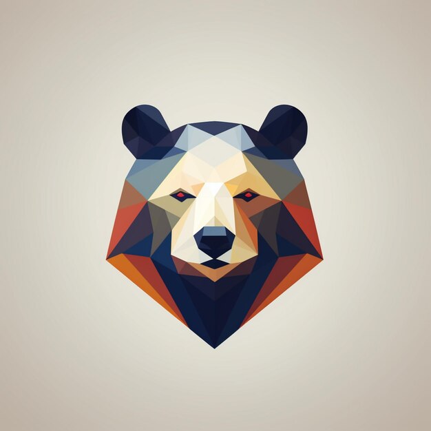 Photo there is a bear head made of geometric shapes on a light background generative ai