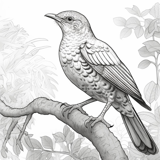 there is a bird sitting on a branch of a tree generative ai