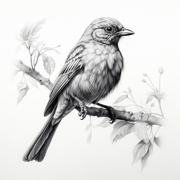 there is a bird sitting on a branch of a tree generative ai