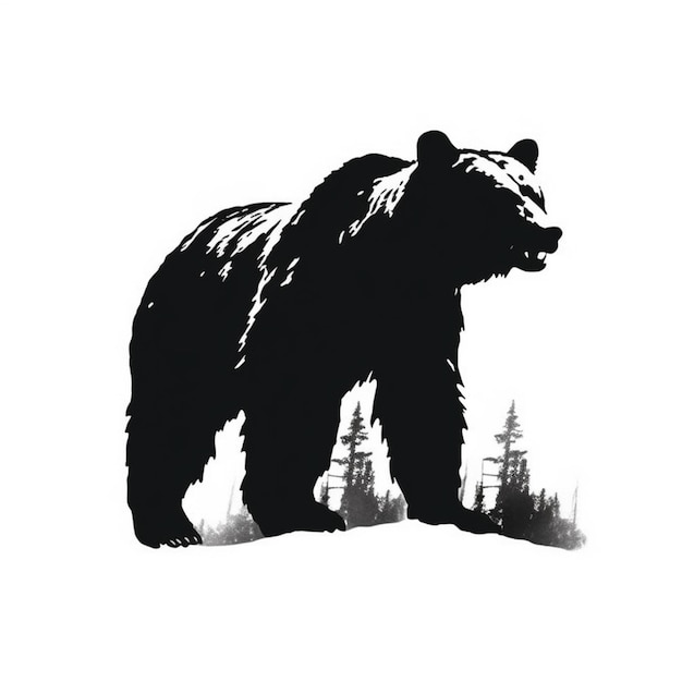 there is a black bear that is standing in the snow generative ai