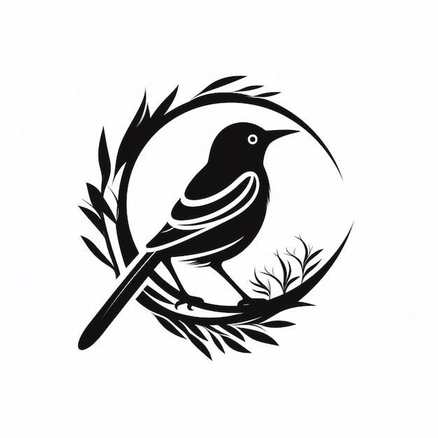 there is a black bird sitting on a branch of a tree generative ai