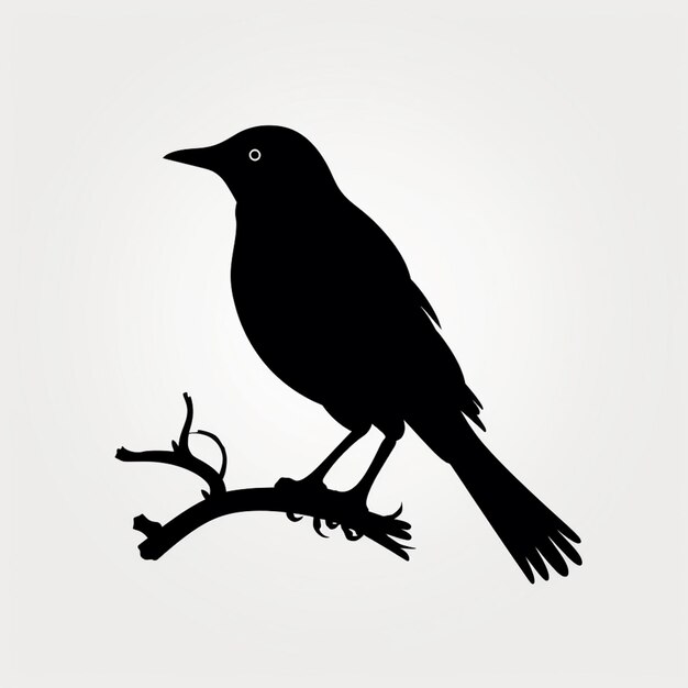 Photo there is a black bird sitting on a branch of a tree generative ai