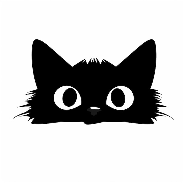 there is a black cat with big eyes and a nose generative ai