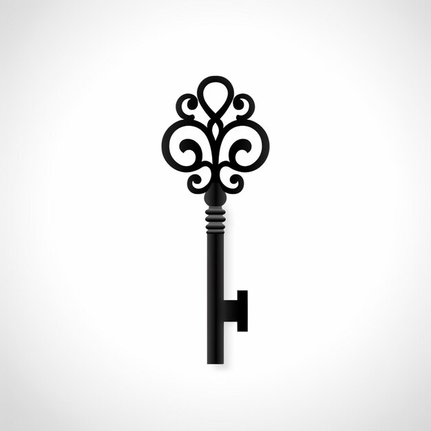 Photo there is a black key with a decorative design on it generative ai