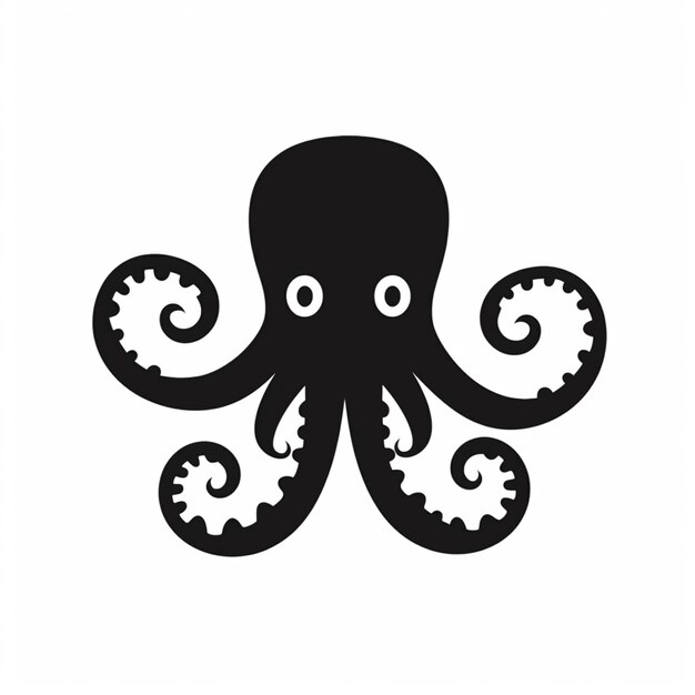 Photo there is a black octopus with gears on its head generative ai