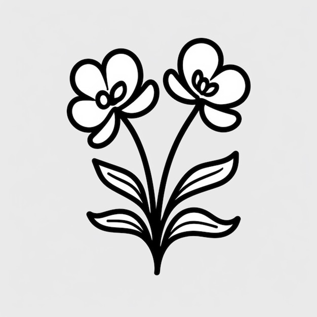 Photo there is a black and white drawing of a flower generative ai