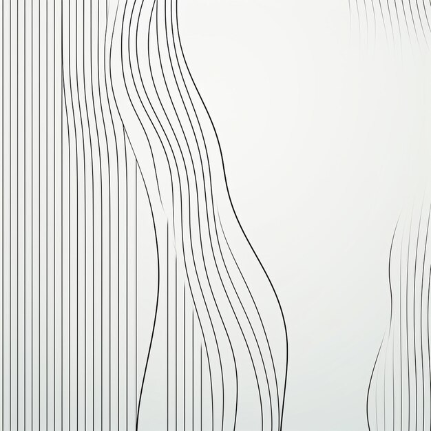 there is a black and white drawing of a wave on a wall generative ai